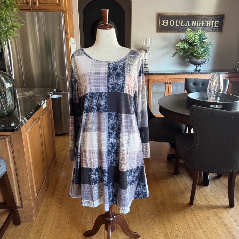 Patchwork Long Sleeve Dress